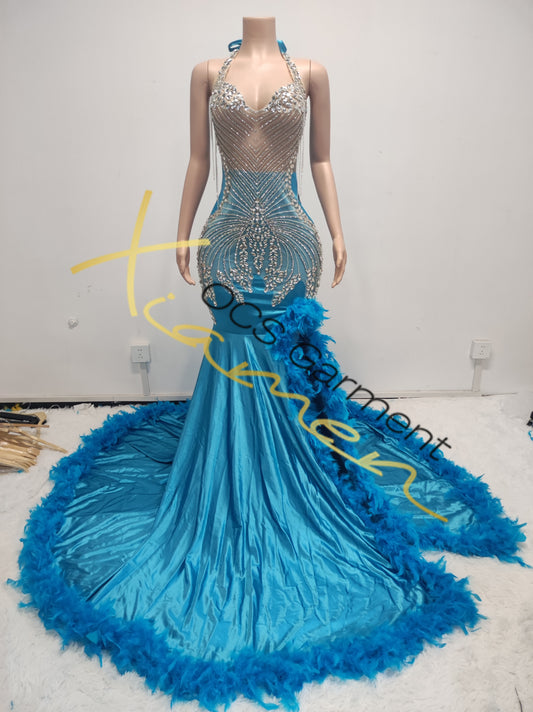 MAGGIE PROM DRESS DESIGN(Blue)