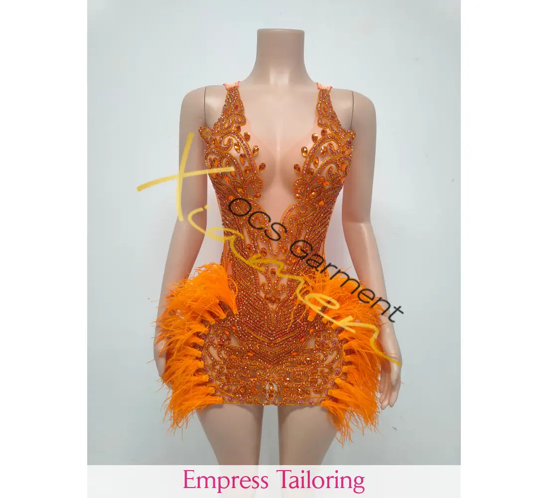 Chidima Birthday Dress(Orange) Birthday Dress