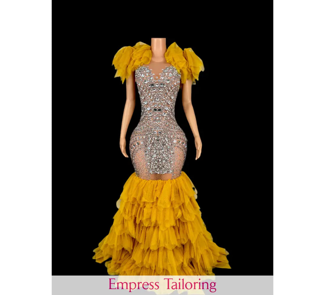 Cinderella Prom Gown(Yellow) Custom/Plus Size Dress