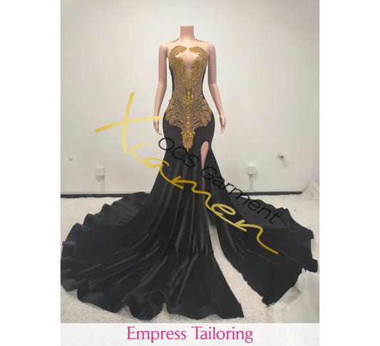 Queen Tatiana Design(Black & Gold) 2 Prom Dress