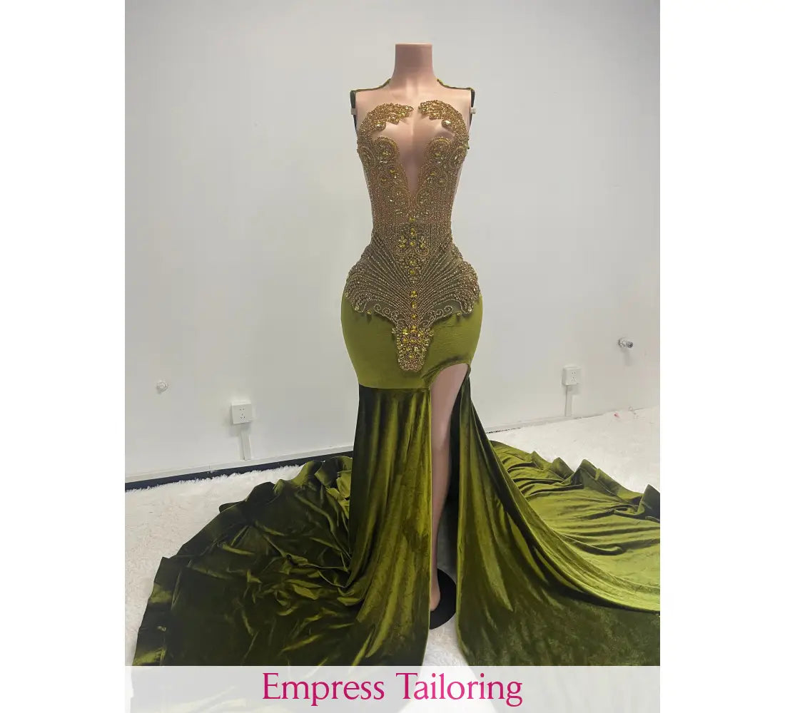 Queen Tatiana Design(Olive Green) 2 Prom Dress