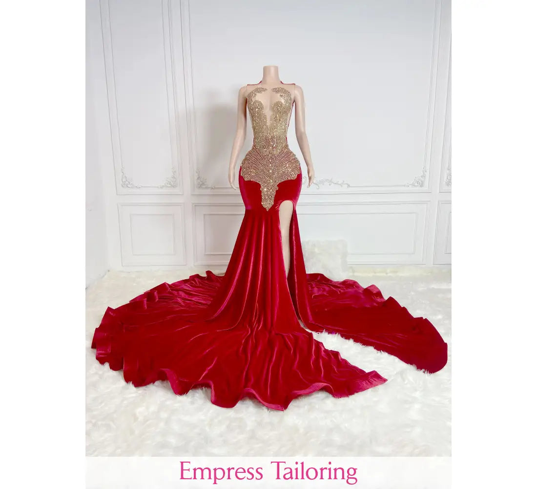 Queen Tatiana Design(Red & Gold) 2 Prom Dress