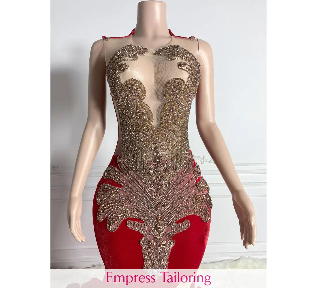 Queen Tatiana Design(Red & Gold) Prom Dress